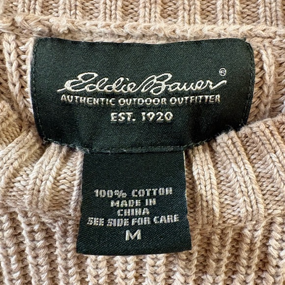 Eddie Bauer Men's Tan Crewneck Sweater - Picture 2 of 3